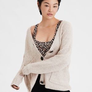 AE COZY BUTTON FRONT LONG CARDIGAN Sz XS-S